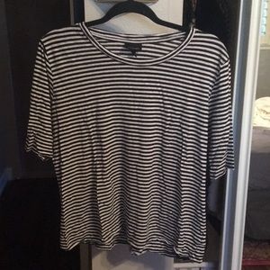 Black and white striped t